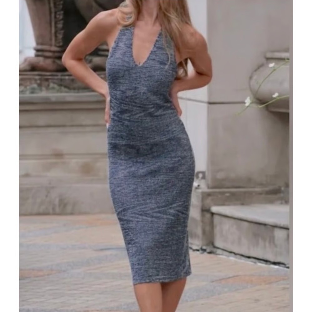 NWT Rumored Charcoal Halter Midi Dress